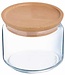 Luminarc Pure Jar - Storage jar with Wooden Lid - 0.50L - Glass - (Set of 6).