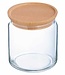 Luminarc Pure Jar - Voorraadpot met Houten Deksel - 0,75L - Glas - (Set van 6).