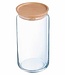 Luminarc Pure Jar - Aufbewahrungsglas mit Holzdeckel - 1,5 l - Glas - (3er-Set)