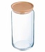 Luminarc Pure Jar - Pot de Conservation avec Couvercle en Bois - 1,5L - Verre - (Lot de 3)