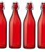 Bormioli Giara-Red - Bottle With capsule - 1L - (Set of 6)