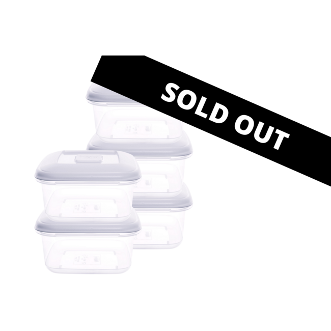 Buy Food Storage Box Square White Lid 11 Pieces BPA Free online