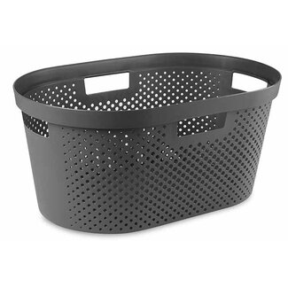 Curver coffre a linge 60l infinity dots - plastique recyclé - gris