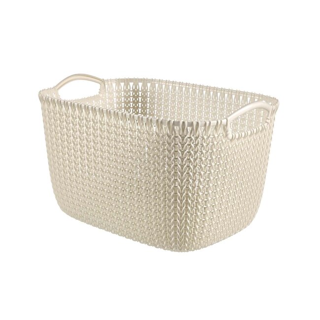 Curver Knit - Basket - L - 19L - White - 40x30x24cm - Plastic - (Set of 2).