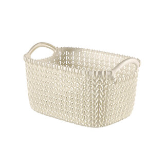 Curver Knit - Basket - Xs - 3L - White - 25x17xh14cm - Plastic - (set of 5).