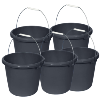 Curver Bucket - 10L - Anthracite - D30xh26cm - Plastic - (set of 5)
