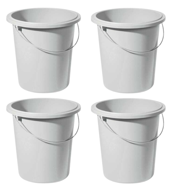 Curver Seau - 10 Litre - Gris - D30xh28cm - (lot de 4)