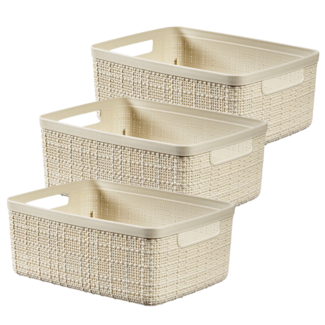 Curver Jute - Aufbewahrungsbox - Creme - 5 l - 26,5 x 20 x 10,5 cm - (3er-Set)