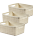 Curver Jute - Boîte de rangement - Crème - 5L - 26,5x20xh10,5cm - (lot de 3)