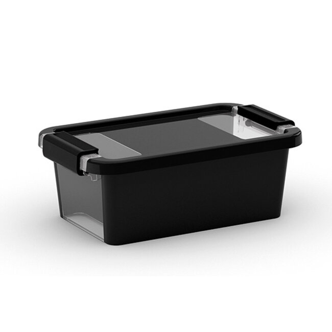 Curver Bi-Box - Aufbewahrungsbox - 3L - Schwarz - 26,5x16xh10cm - (5er-Set)