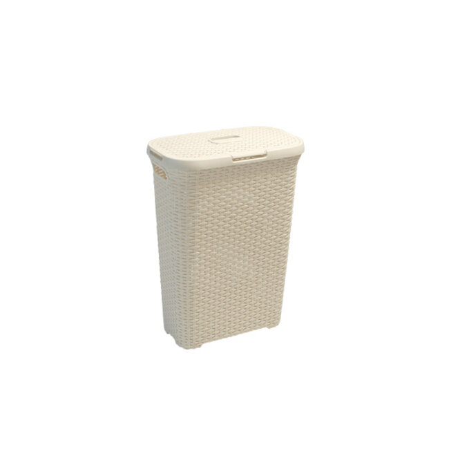 Curver Natural-Style - Laundry Basket - Cream White - 40L - Plastic - (Set of 2)