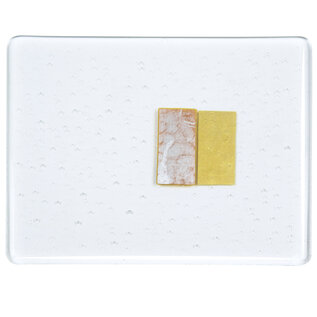 Bullseye glass 1015-030  Clear, Silver to Gold 3 mm