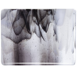 Bullseye glass 3100-030 Clear, white, black Graffiti 3mm