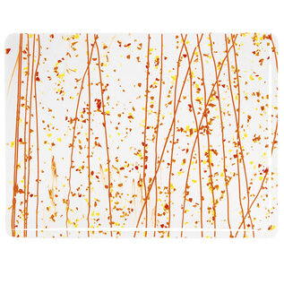 Bullseye glass 4211-000 red/orange/yellow frit/orange stream 3 mm