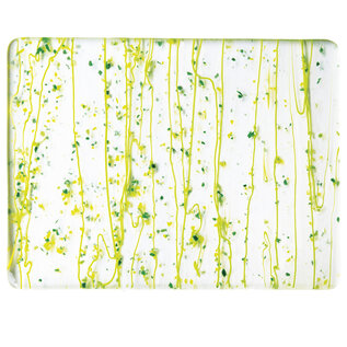 Bullseye glass 4212-000 dark&spring green/yellow frit, 3 mm