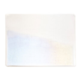 Bullseye glass 1016-031 Clear, Silver to Bronze, Dbl-Rol, Irid, Rbow 3 mm