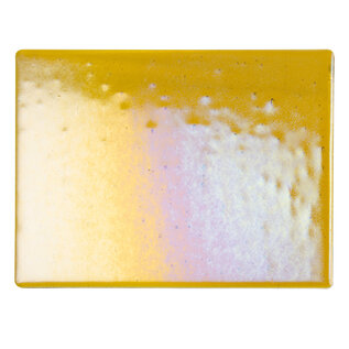 Bullseye glass 1138-031 Dark amber transp irid rainbow 3 mm