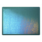 Bullseye glass 1176-031 Peacock Blue, dbl-rolled Irid, rainbow 3 mm
