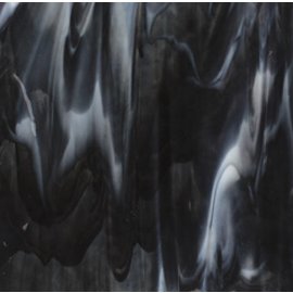 Bullseye glass 2129-000 charcoal gray, white 3 mm