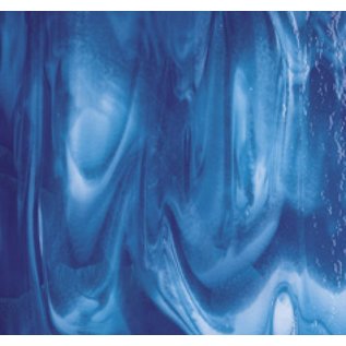 Bullseye glass 2164-030 caribbean blue, white 3 mm
