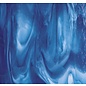 Bullseye glass 2164-030 caribbean blue, white 3 mm
