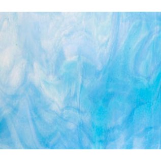 Bullseye glass 3116-030 clear, turqoise blue, white 3 mm