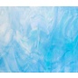 Bullseye glass 3116-030 clear, turqoise blue, white 3 mm