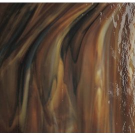Bullseye glass 3203-030 woodland brown opal, ivory black 3 mm