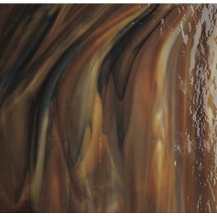 Bullseye glass 3203-030 woodland brown opal, ivory black 3 mm