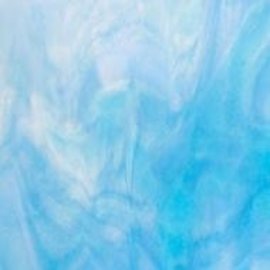 Bullseye glass 3116-030 clear, turquoise blue, white