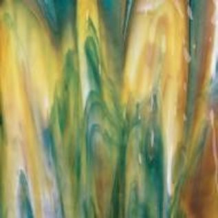 Bullseye glass 3501-000 white opal, deep forest green, caramel