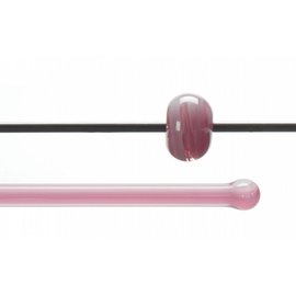 Bullseye glass 2010-576 Rod -clear & pink opal