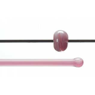 Bullseye glass 2010-576 Rod -clear & pink opal