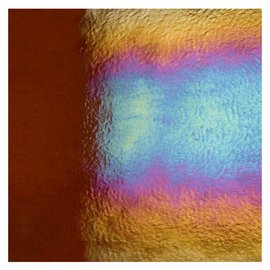 Bullseye glass 1119-051 sienna, thin, irid, rbow 2 mm
