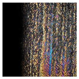 Bullseye glass 0100-025 black, herringbone ripple, irid, rbow 3 mm