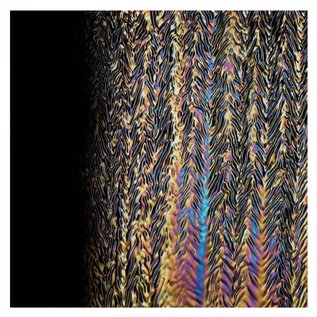 Bullseye glass 0100-025 black, herringbone ripple, irid, rbow 3 mm
