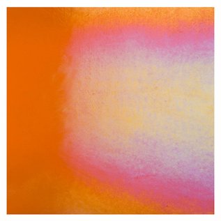 Bullseye glass 1025-051 light orange striker, thin, irid, rbow 2 mm