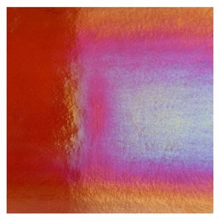 Bullseye glass 1122-051 red, thin, irid, rbow 2 mm