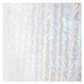 Bullseye glass 1101-025 clear, herringbone ripple, irid, rbow 3 mm