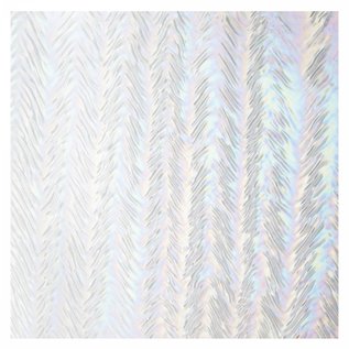 Bullseye glass 1101-025 clear, herringbone ripple, irid, rbow 3 mm