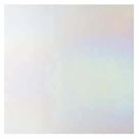 Bullseye glass 1101-031 clear, dbl-rol, irid, rbow 3 mm