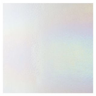 Bullseye glass 1101-031 clear, dbl-rol, irid, rbow 3 mm