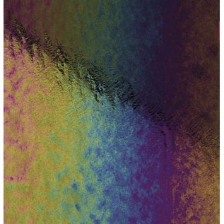 Bullseye glass 0100-031 black, dbl-rol, irid, rbow 3 mm