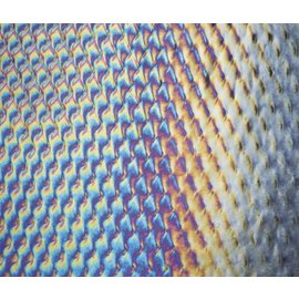 Bullseye glass 0100-032 black, dbl-rol, irid, patterned 3 mm