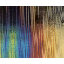 Bullseye glass 0100-056 black, thin, accordion, irid, rbow 2 mm