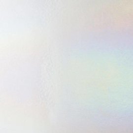 Bullseye glass 0113-031 white, dbl-rol, irid, rbow 3 mm