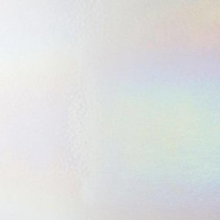 Bullseye glass 0113-031 white, dbl-rol, irid, rbow 3 mm