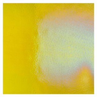 Bullseye glass 1120-031 yellow, dbl-rol, irid, rbow 3 mm