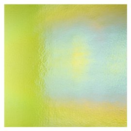 Bullseye glass 1207-031 fern green, dbl-rol, irid, rbow 3 mm