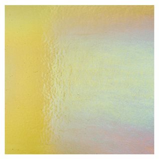 Bullseye glass 1437-031 light amber, dbl-rol, irid, rbow 3 mm